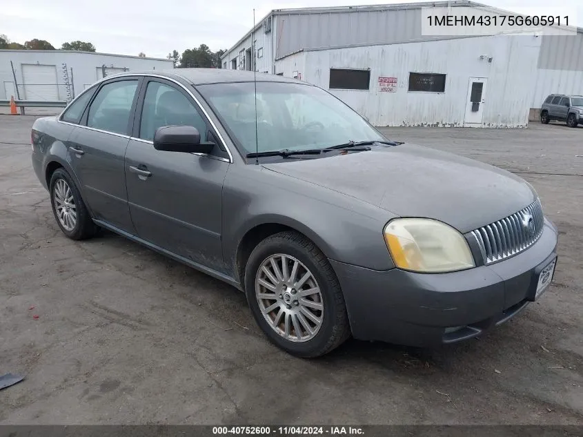 2005 Mercury Montego Premier VIN: 1MEHM43175G605911 Lot: 40752600