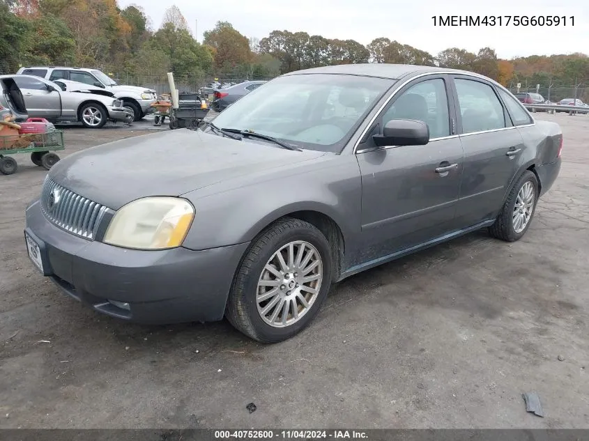 2005 Mercury Montego Premier VIN: 1MEHM43175G605911 Lot: 40752600