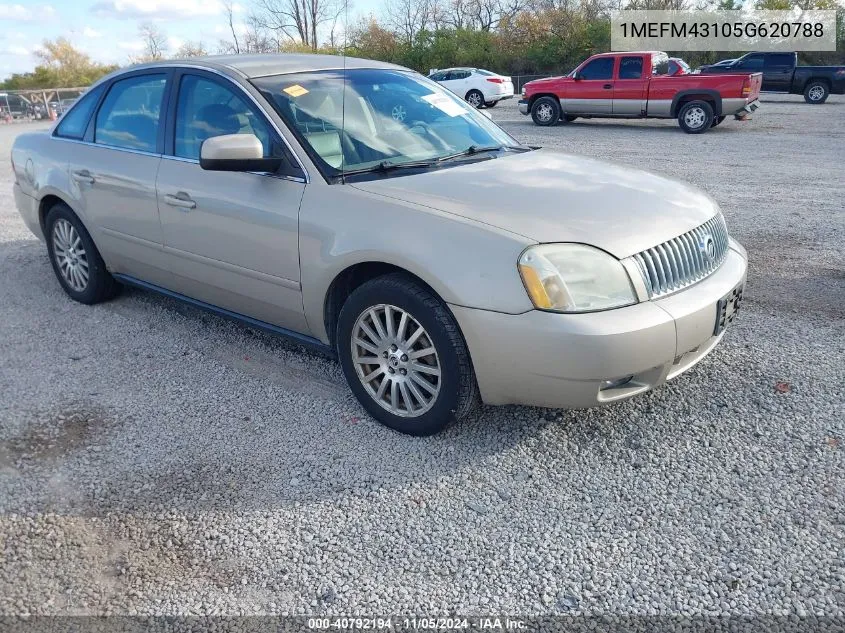 2005 Mercury Montego Premier VIN: 1MEFM43105G620788 Lot: 40792194