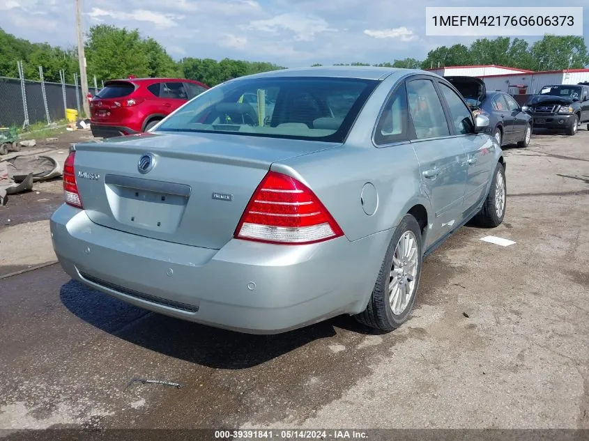 2006 Mercury Montego Premier VIN: 1MEFM42176G606373 Lot: 39391841