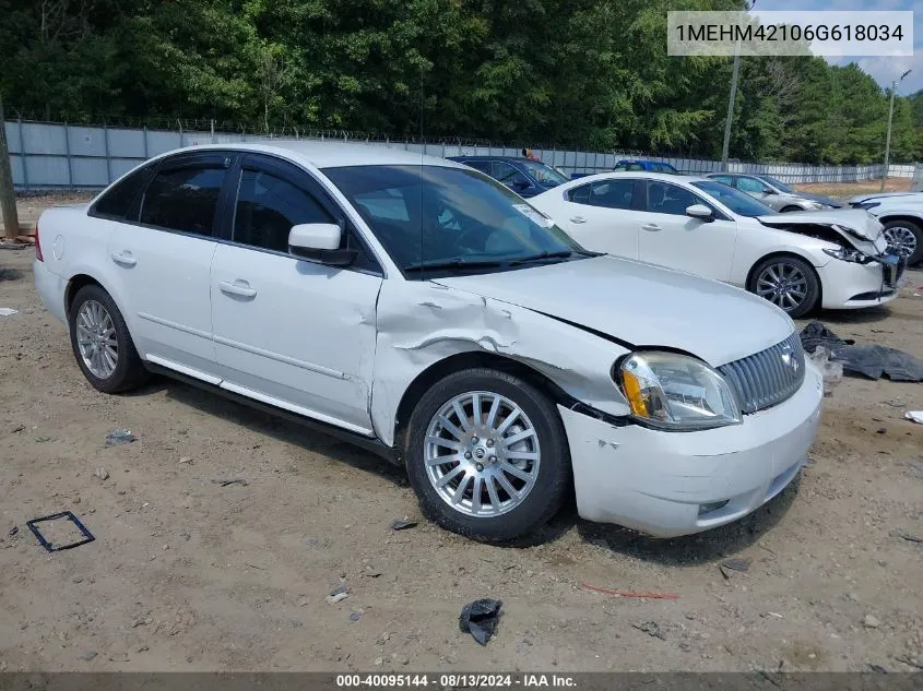 1MEHM42106G618034 2006 Mercury Montego Premier