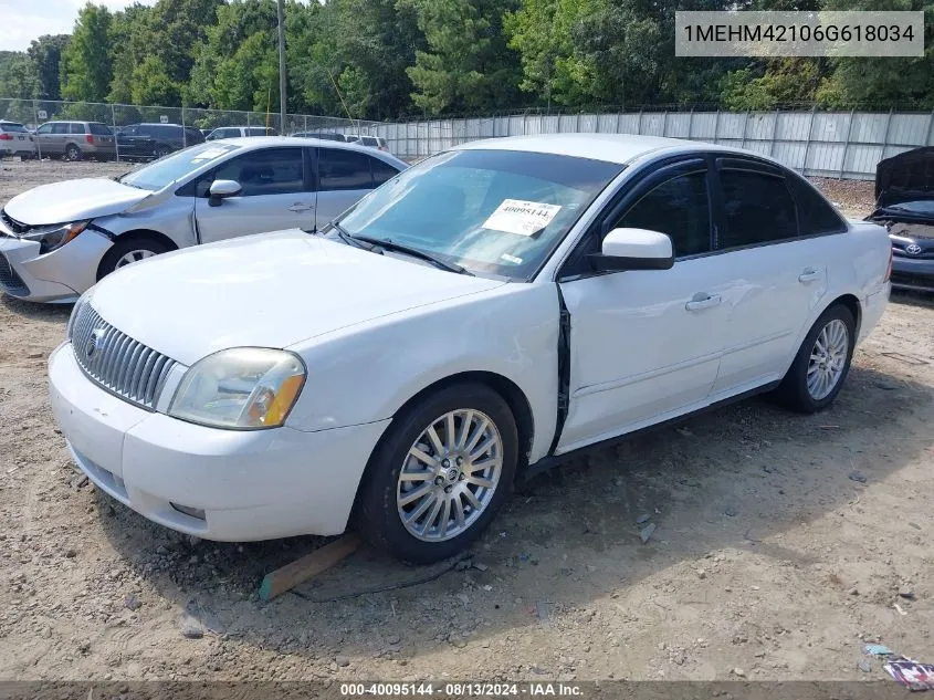 1MEHM42106G618034 2006 Mercury Montego Premier