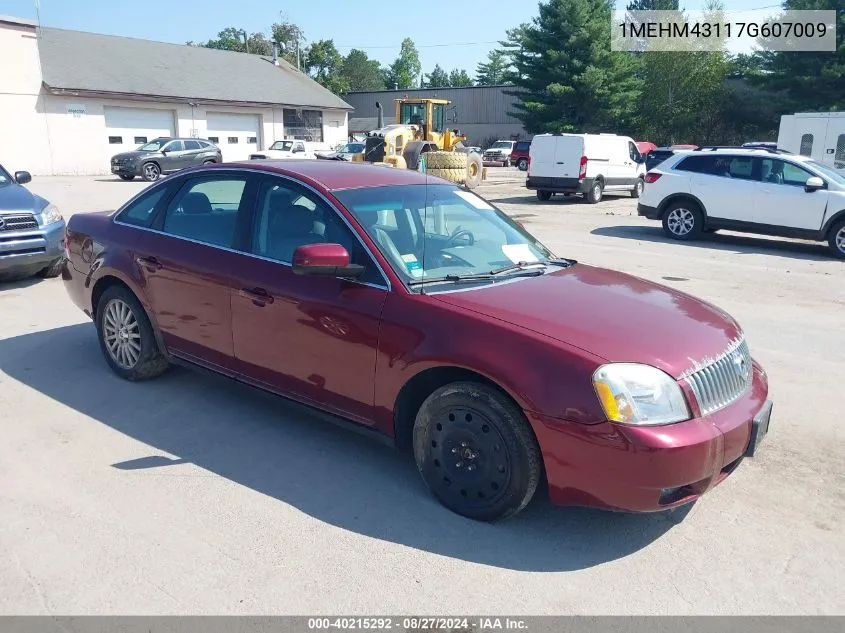 2007 Mercury Montego Premier VIN: 1MEHM43117G607009 Lot: 40215292