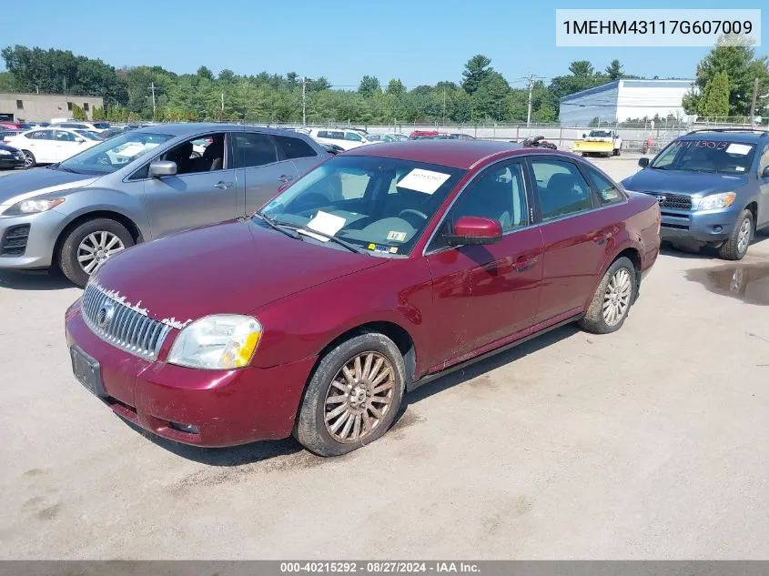 2007 Mercury Montego Premier VIN: 1MEHM43117G607009 Lot: 40215292