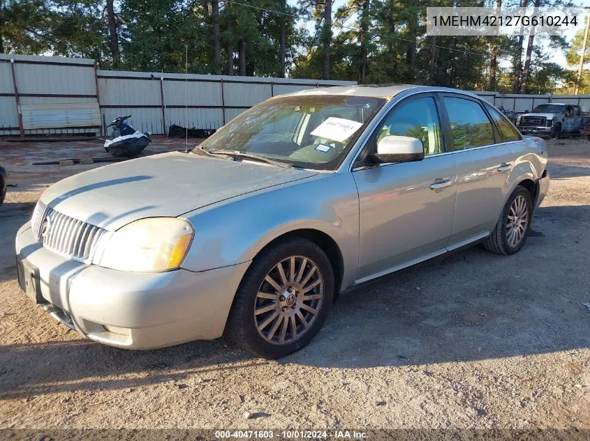 2007 Mercury Montego Premier VIN: 1MEHM42127G610244 Lot: 40471603