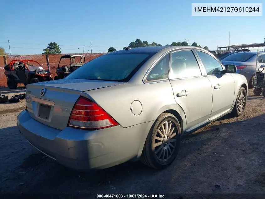 2007 Mercury Montego Premier VIN: 1MEHM42127G610244 Lot: 40471603