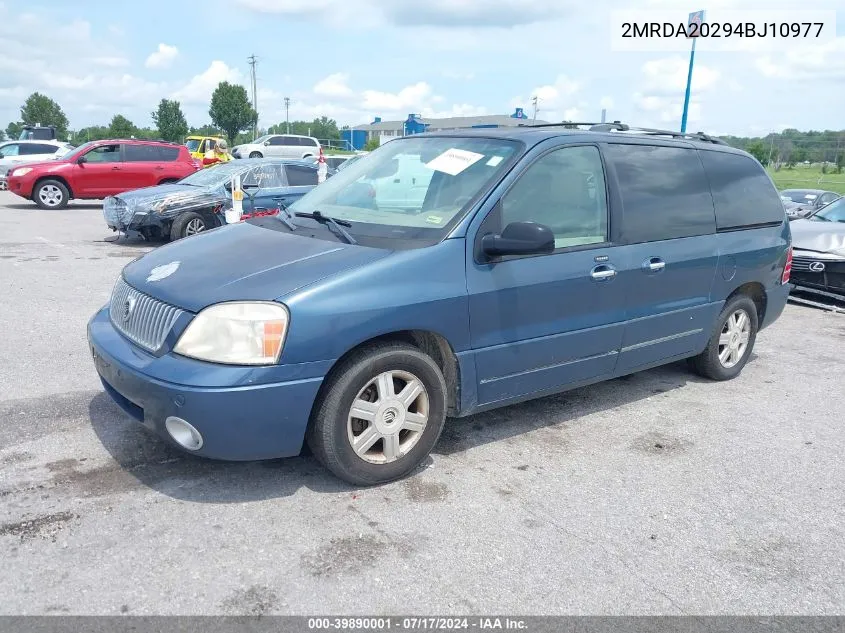 2004 Mercury Monterey VIN: 2MRDA20294BJ10977 Lot: 39890001