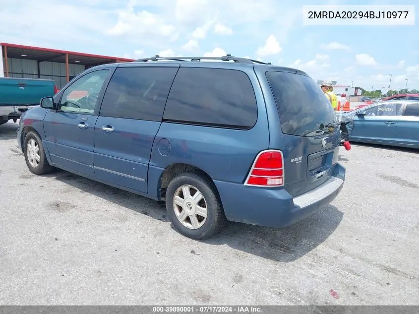 2004 Mercury Monterey VIN: 2MRDA20294BJ10977 Lot: 39890001