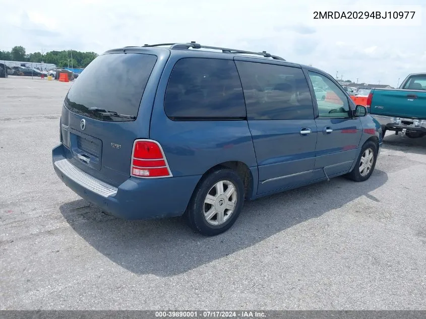 2004 Mercury Monterey VIN: 2MRDA20294BJ10977 Lot: 39890001