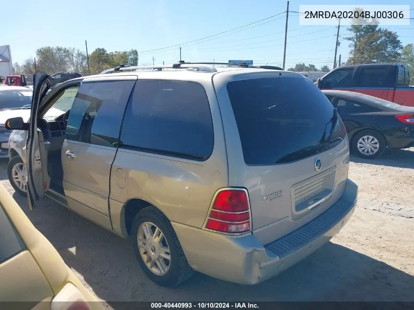 2004 Mercury Monterey VIN: 2MRDA20204BJ00306 Lot: 40440993