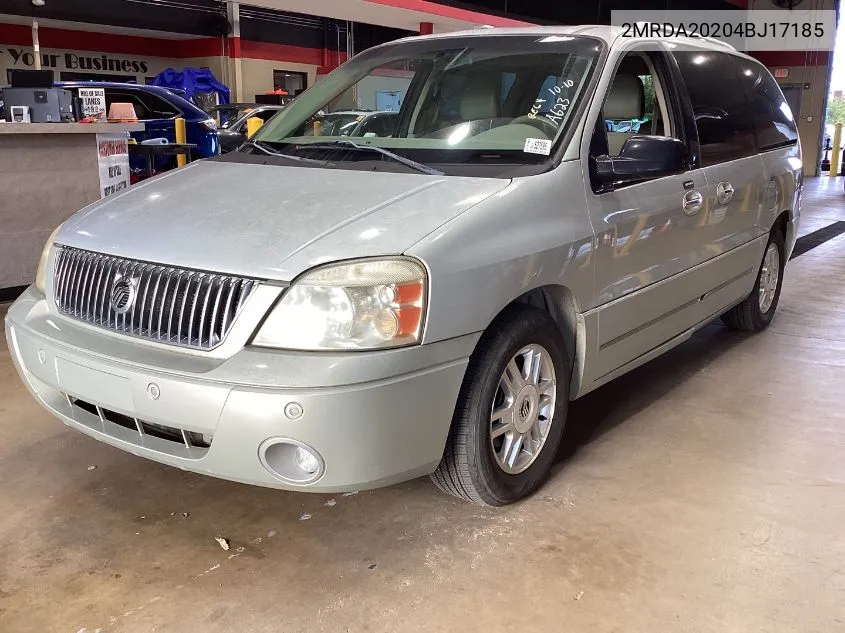 2004 Mercury Monterey VIN: 2MRDA20204BJ17185 Lot: 40619692