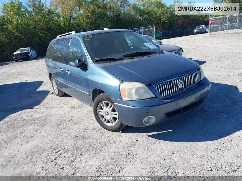 2006 Mercury Monterey Luxury VIN: 2MRDA222X6BJ02614 Lot: 40530458