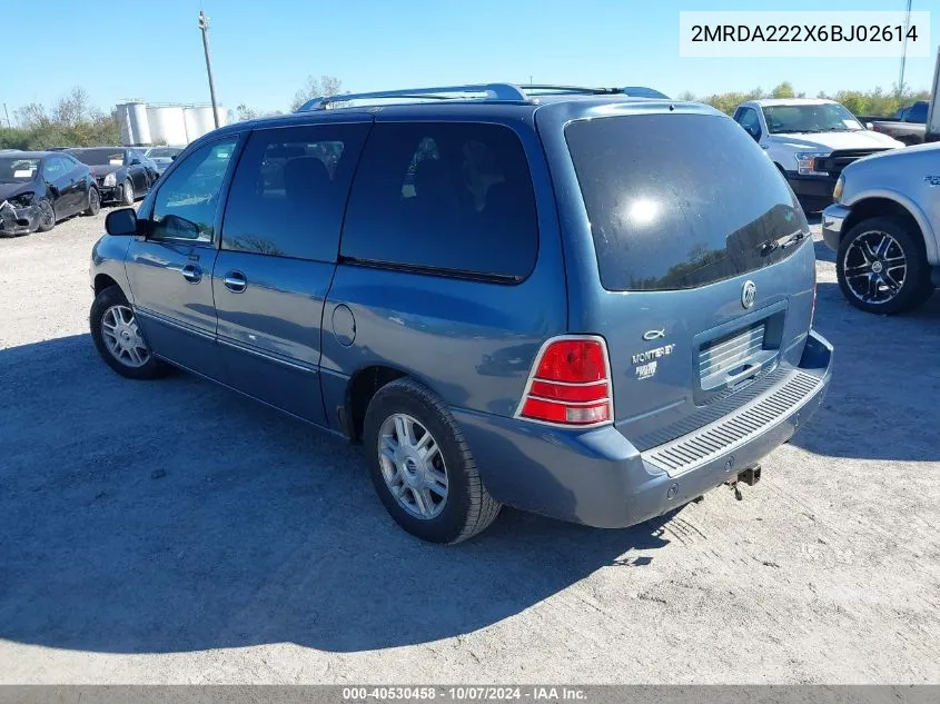 2006 Mercury Monterey Luxury VIN: 2MRDA222X6BJ02614 Lot: 40530458