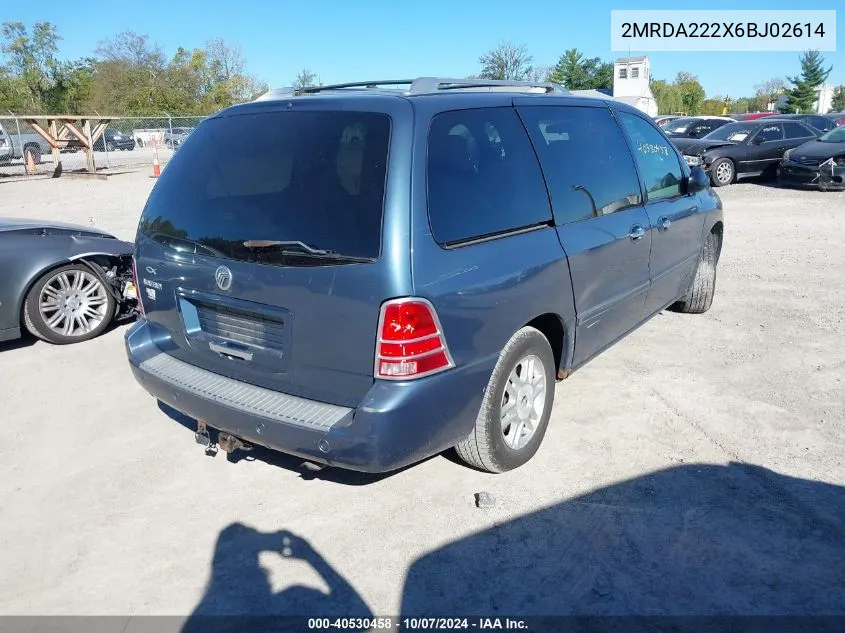 2006 Mercury Monterey Luxury VIN: 2MRDA222X6BJ02614 Lot: 40530458