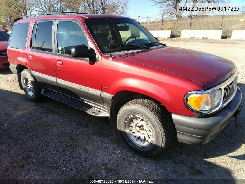 1998 Mercury Mountaineer VIN: 4M2ZU55P5WUJ17227 Lot: 40728820