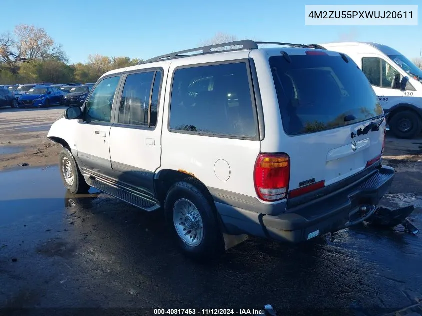 4M2ZU55PXWUJ20611 1998 Mercury Mountaineer