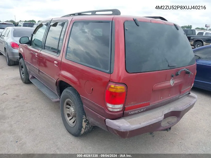 1999 Mercury Mountaineer VIN: 4M2ZU52P8XUJ40216 Lot: 40261338