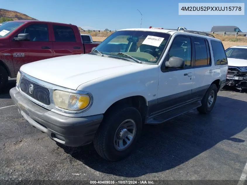 1999 Mercury Mountaineer VIN: 4M2DU52PXXUJ15778 Lot: 40489035