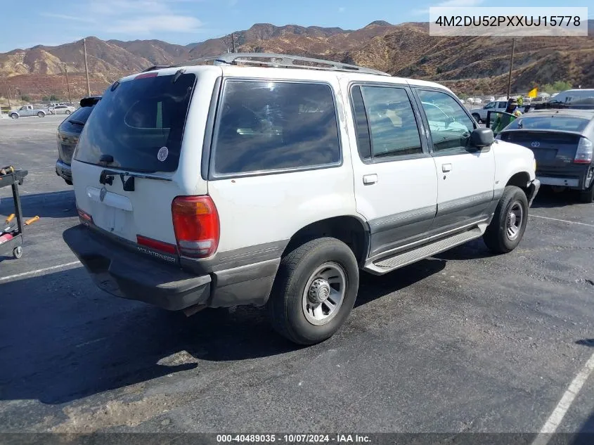 1999 Mercury Mountaineer VIN: 4M2DU52PXXUJ15778 Lot: 40489035