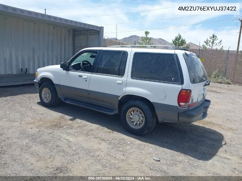 2000 Mercury Mountaineer VIN: 4M2ZU76EXYUJ37422 Lot: 39700600