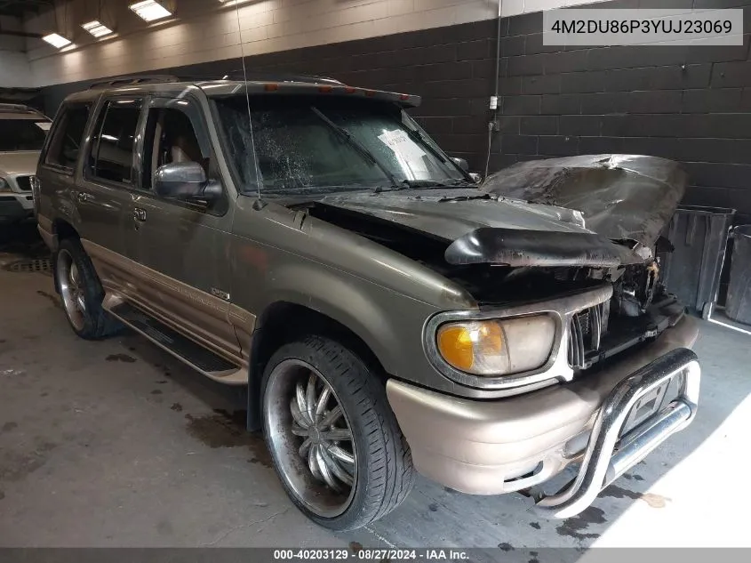 2000 Mercury Mountaineer VIN: 4M2DU86P3YUJ23069 Lot: 40203129