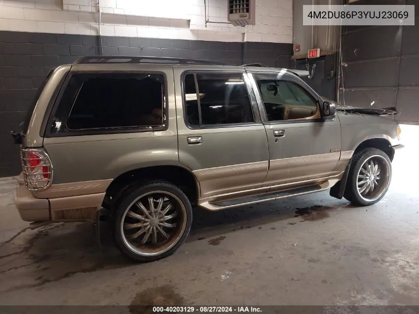 2000 Mercury Mountaineer VIN: 4M2DU86P3YUJ23069 Lot: 40203129