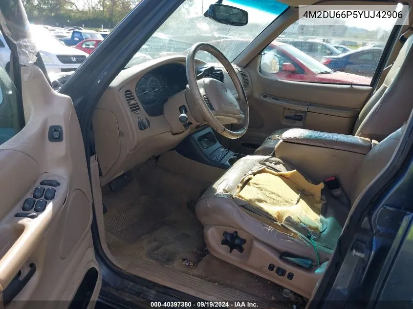 2000 Mercury Mountaineer VIN: 4M2DU66P5YUJ42906 Lot: 40397380