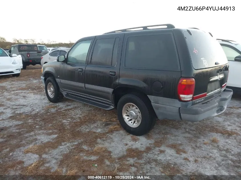 2000 Mercury Mountaineer VIN: 4M2ZU66P4YUJ44913 Lot: 40612119