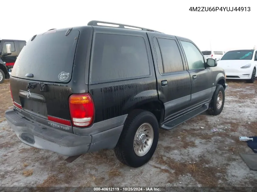 2000 Mercury Mountaineer VIN: 4M2ZU66P4YUJ44913 Lot: 40612119