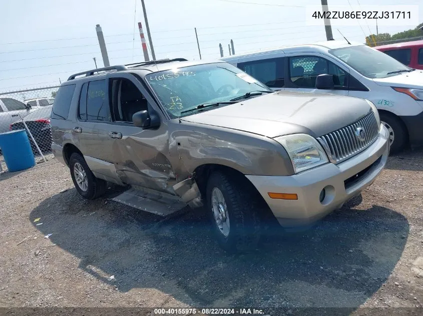 2002 Mercury Mountaineer VIN: 4M2ZU86E92ZJ31711 Lot: 40155975