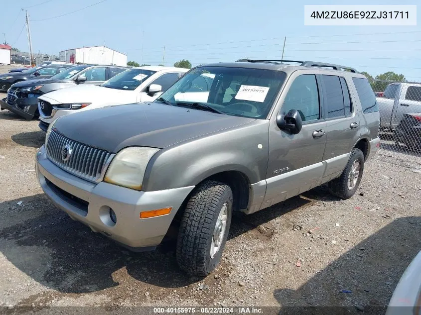 2002 Mercury Mountaineer VIN: 4M2ZU86E92ZJ31711 Lot: 40155975