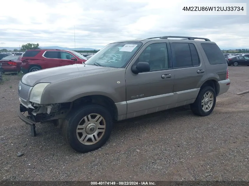 2002 Mercury Mountaineer VIN: 4M2ZU86W12UJ33734 Lot: 40174149