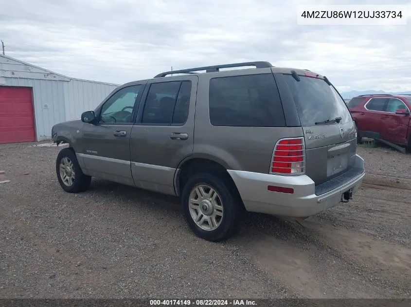 2002 Mercury Mountaineer VIN: 4M2ZU86W12UJ33734 Lot: 40174149