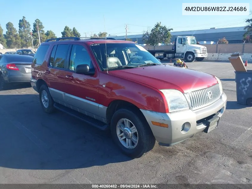 2002 Mercury Mountaineer VIN: 4M2DU86W82ZJ24686 Lot: 40260482