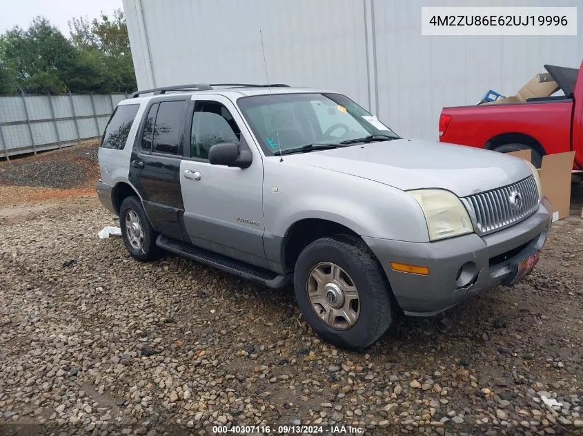 2002 Mercury Mountaineer VIN: 4M2ZU86E62UJ19996 Lot: 40307116