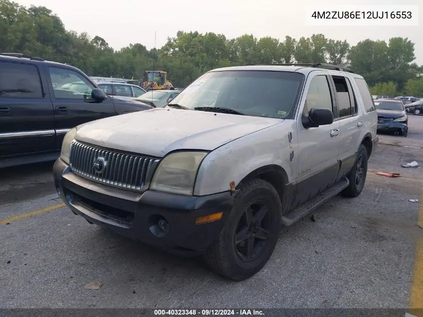 2002 Mercury Mountaineer VIN: 4M2ZU86E12UJ16553 Lot: 40323348