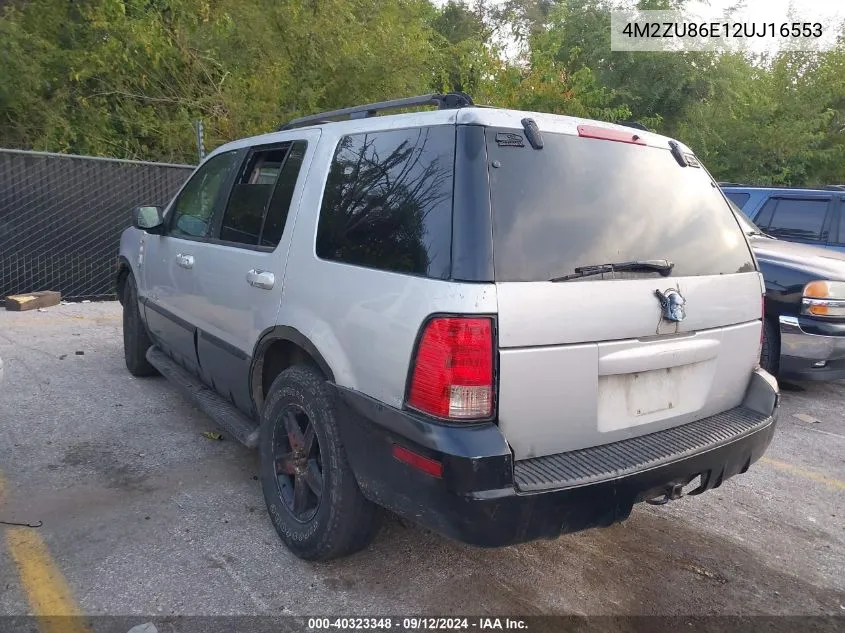 2002 Mercury Mountaineer VIN: 4M2ZU86E12UJ16553 Lot: 40323348