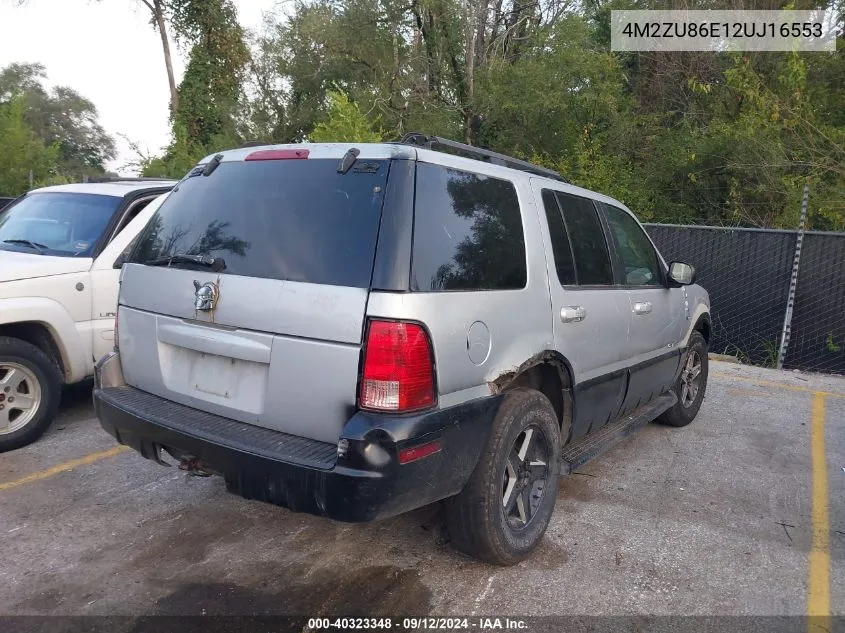 4M2ZU86E12UJ16553 2002 Mercury Mountaineer