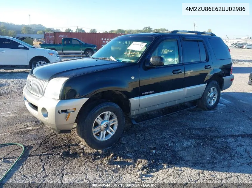 2002 Mercury Mountaineer VIN: 4M2ZU86E62UJ02986 Lot: 40544304