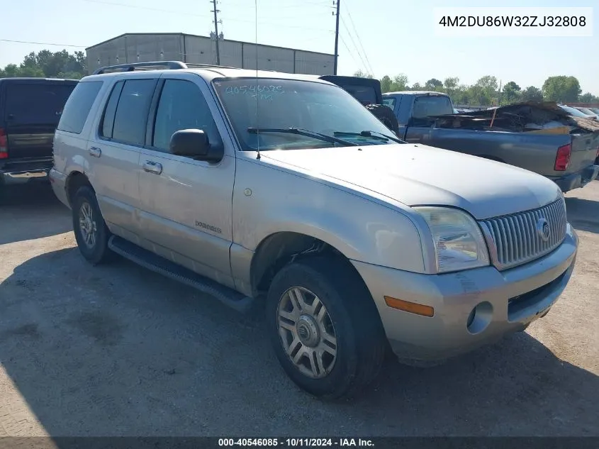 2002 Mercury Mountaineer VIN: 4M2DU86W32ZJ32808 Lot: 40546085