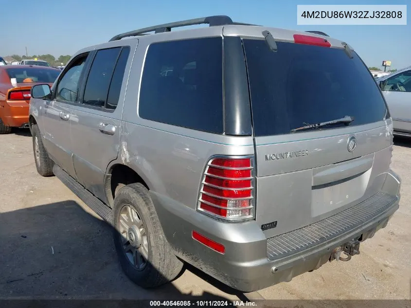 2002 Mercury Mountaineer VIN: 4M2DU86W32ZJ32808 Lot: 40546085