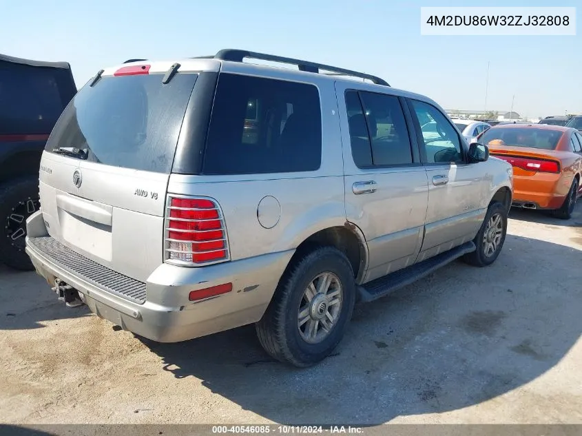 2002 Mercury Mountaineer VIN: 4M2DU86W32ZJ32808 Lot: 40546085