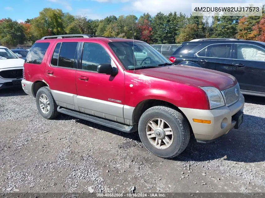 2002 Mercury Mountaineer VIN: 4M2DU86W82UJ17573 Lot: 40555540