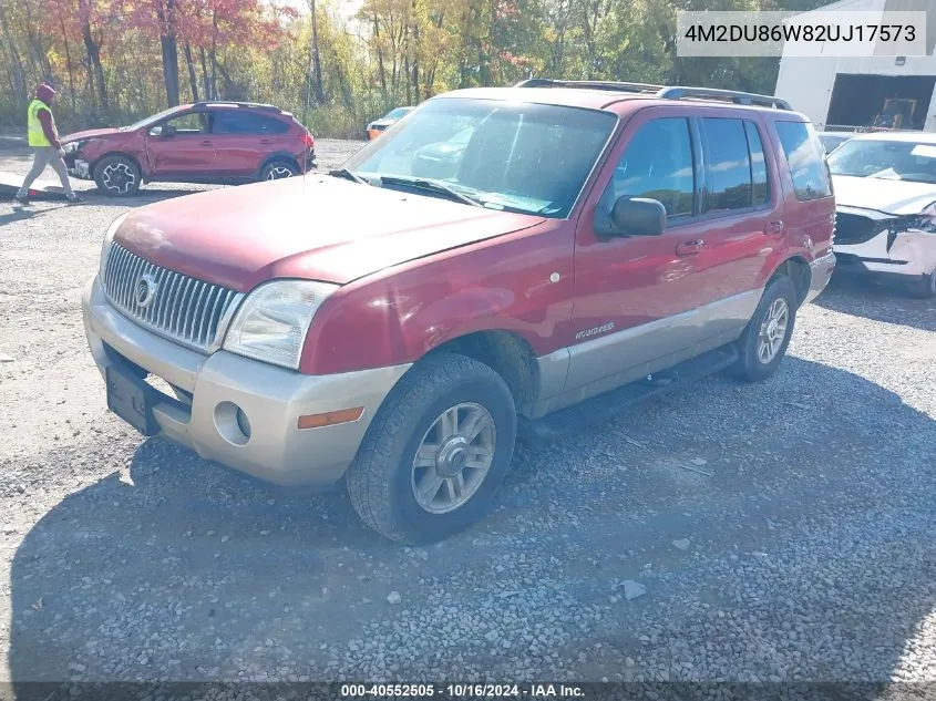 2002 Mercury Mountaineer VIN: 4M2DU86W82UJ17573 Lot: 40555540