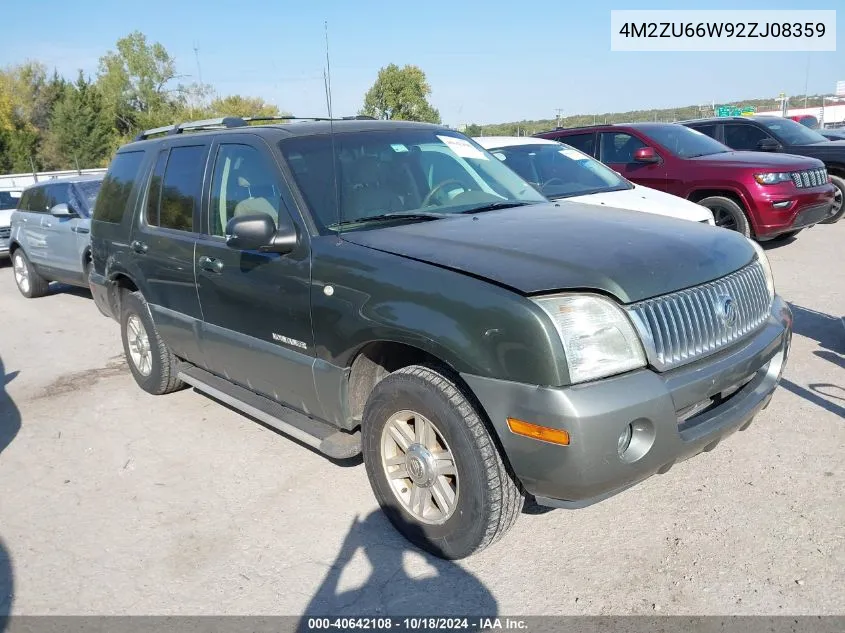 2002 Mercury Mountaineer VIN: 4M2ZU66W92ZJ08359 Lot: 40642108