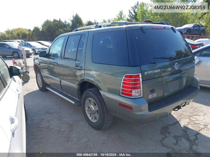 2002 Mercury Mountaineer VIN: 4M2ZU66W92ZJ08359 Lot: 40642108