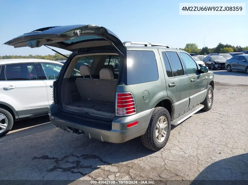 2002 Mercury Mountaineer VIN: 4M2ZU66W92ZJ08359 Lot: 40642108