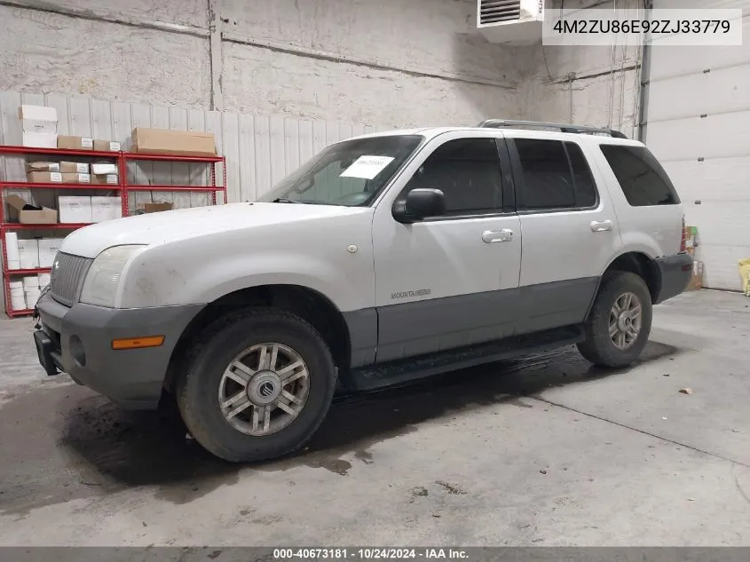 2002 Mercury Mountaineer VIN: 4M2ZU86E92ZJ33779 Lot: 40673181