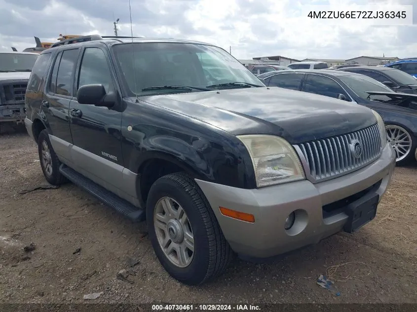 2002 Mercury Mountaineer VIN: 4M2ZU66E72ZJ36345 Lot: 40730461