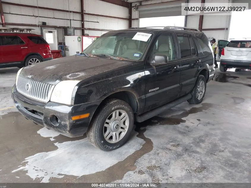 2002 Mercury Mountaineer VIN: 4M2DU66W12ZJ39227 Lot: 40740201